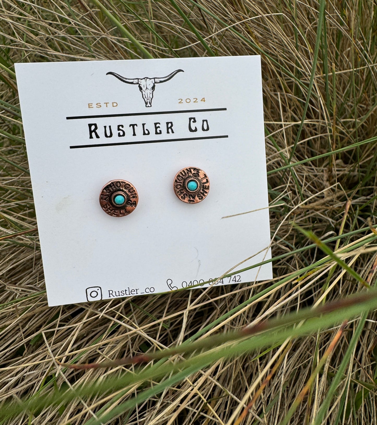 Mini Shotgun shell Turquoise earrings