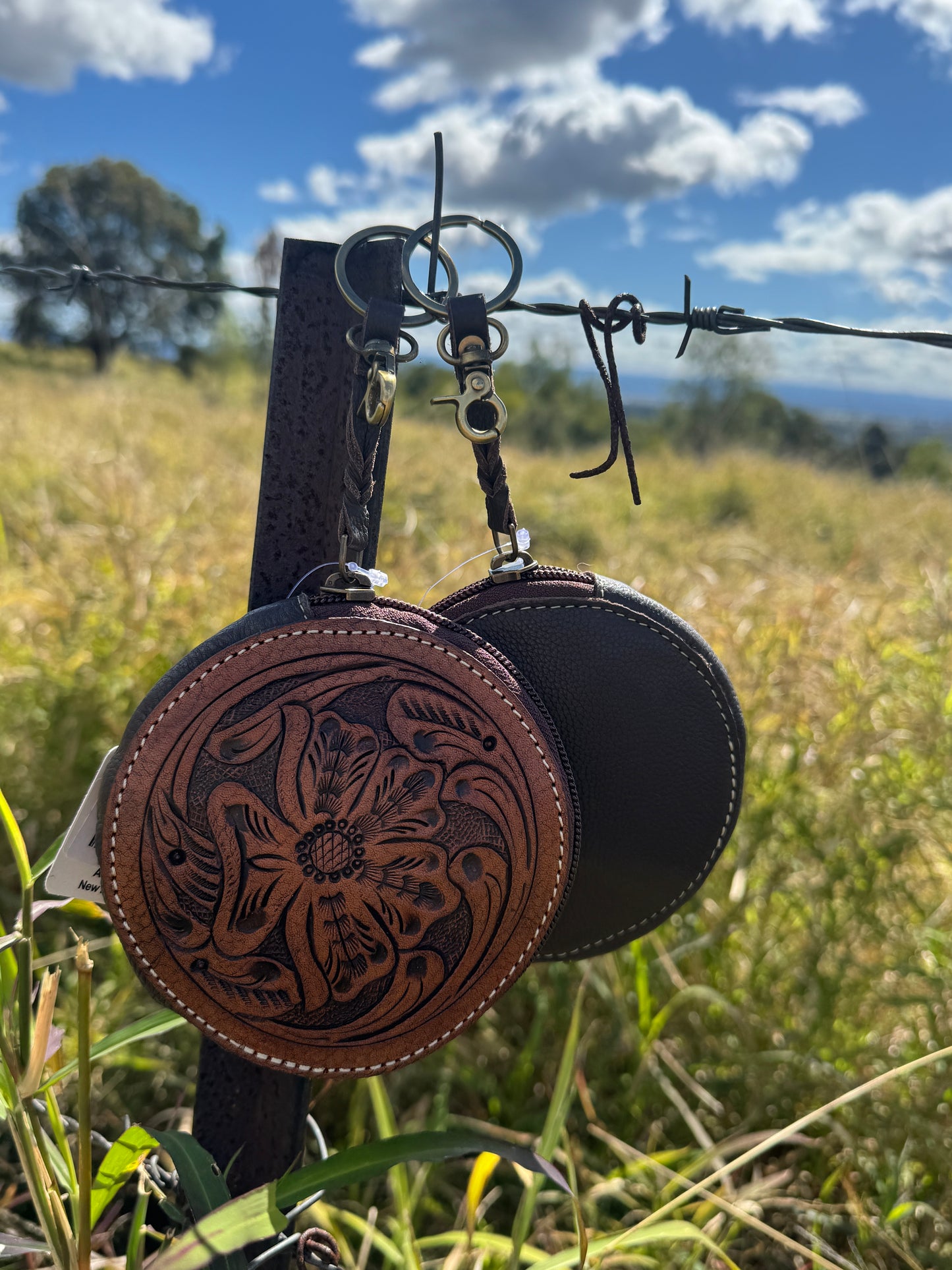 Tooling Leather Round Purse