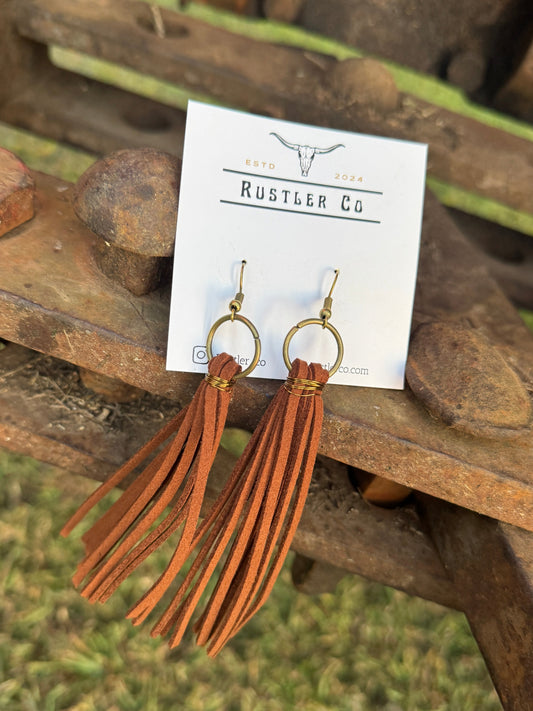 Tan Leather tassels