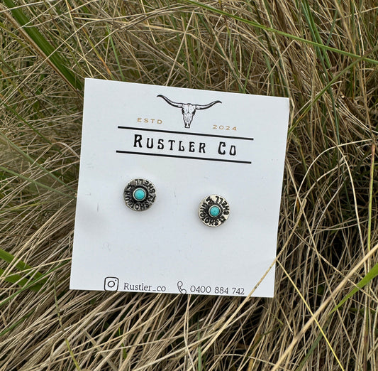 Mini Shotgun shell Turquoise earrings