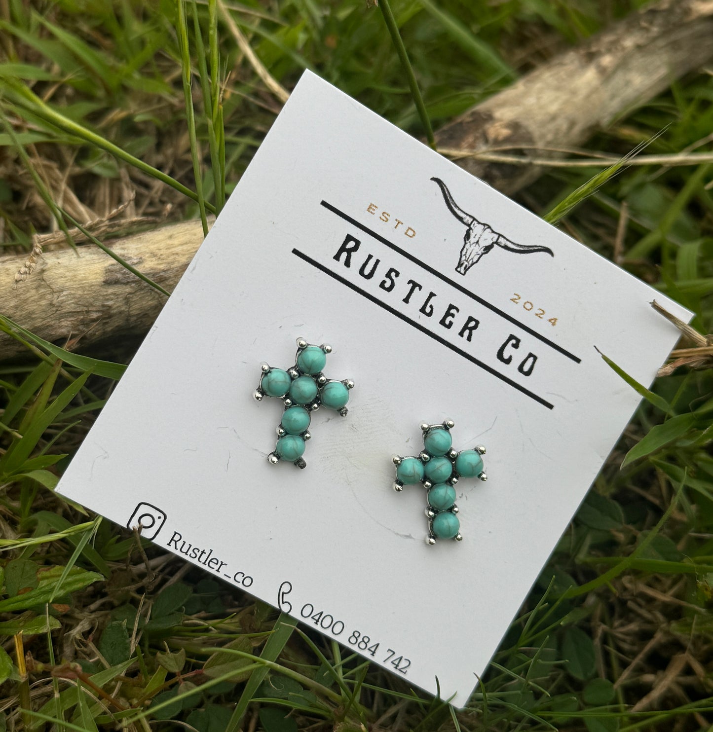 Turquoise Cross Earrings