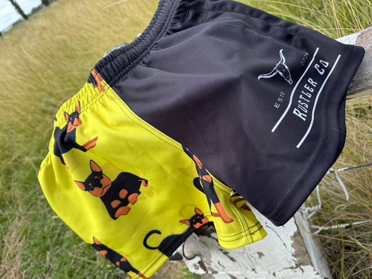 Kelpie Footy Shorts | Dog Print Footy Shorts – Rustler Co